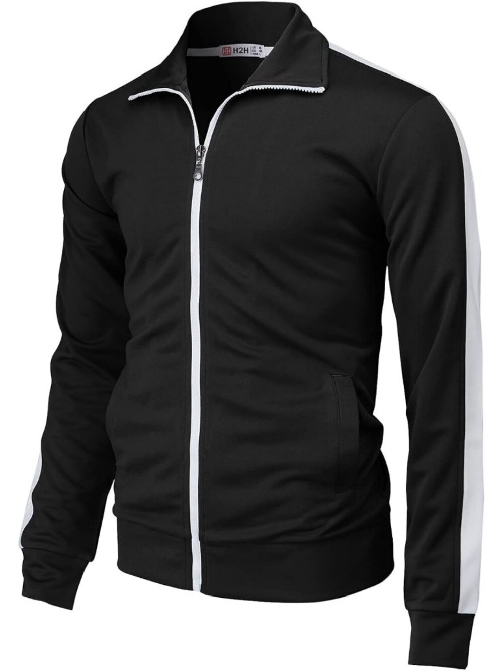 Lightweight Slim Fit Men's Active Zip-Up Track Jacket - Long Sleeve, Perfect for